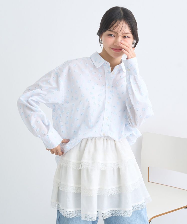 earth music&ecology「フラワーラバープリントシャツ」|シャツ・ブラウス|