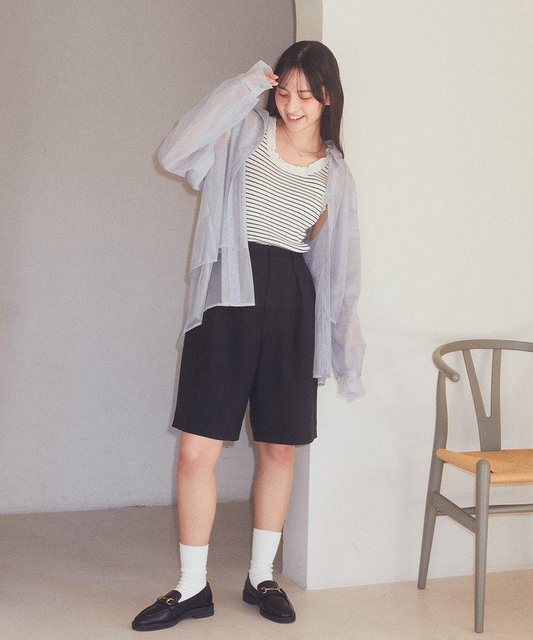 earth music&ecology「フリルニットタンクトップ」|キャミソール|