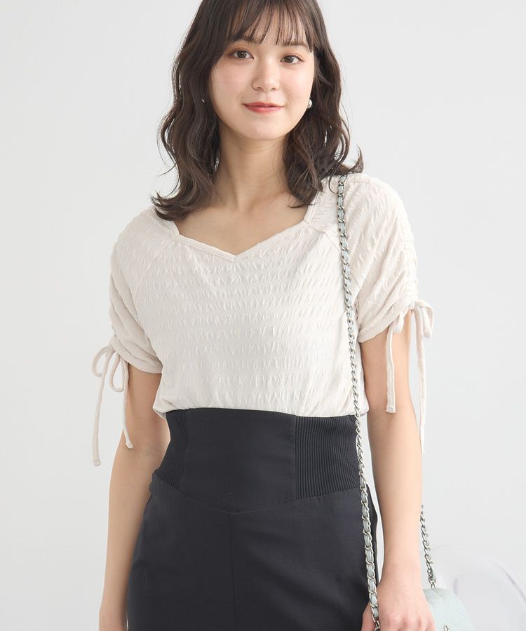 earth music&ecology「ハートネックドロストスリーブプルオーバー」|Tシャツ・カットソー|