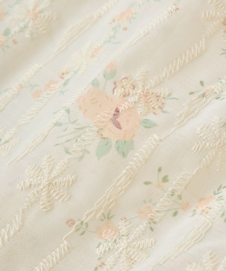 earth music&ecology「フラワープリント刺繍ブラウス」|シャツ・ブラウス|