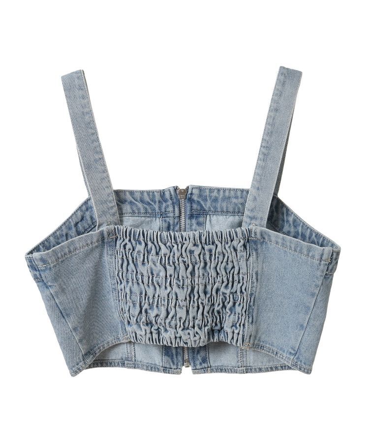 earth music&ecology「フロントジップデニムビスチェ」|ベスト・ジレ|