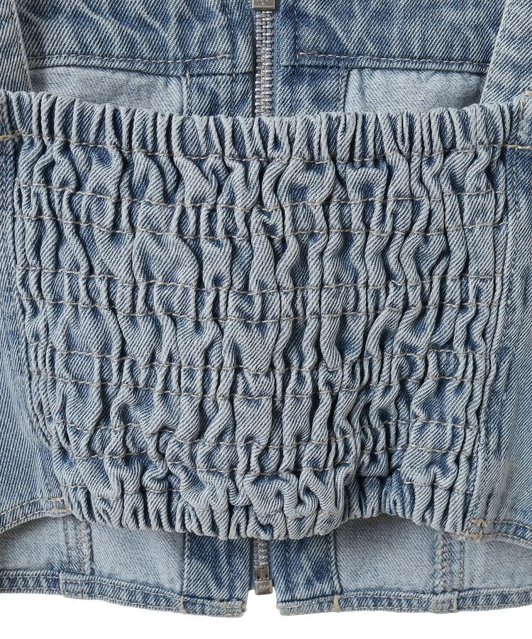 earth music&ecology「フロントジップデニムビスチェ」|ベスト・ジレ|