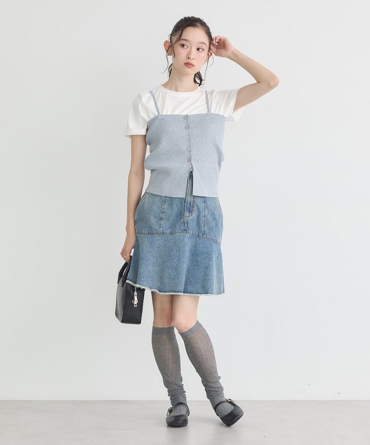 earth music&ecology「SET2点コンパクトTEE＋マルチwayニットビスチェ」|Tシャツ・カットソー|