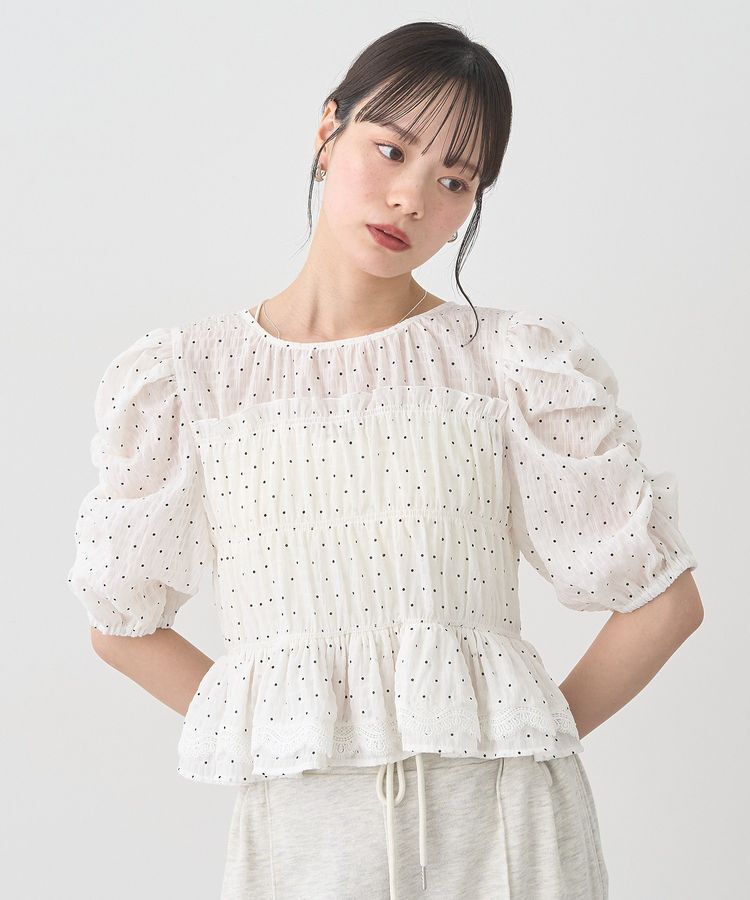 earth music&ecology「レースティアードシャーリングブラウス」|シャツ・ブラウス|