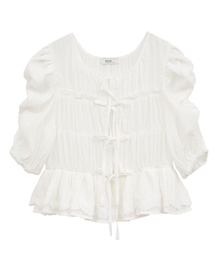 earth music&ecology「レースティアードシャーリングブラウス」|シャツ・ブラウス|