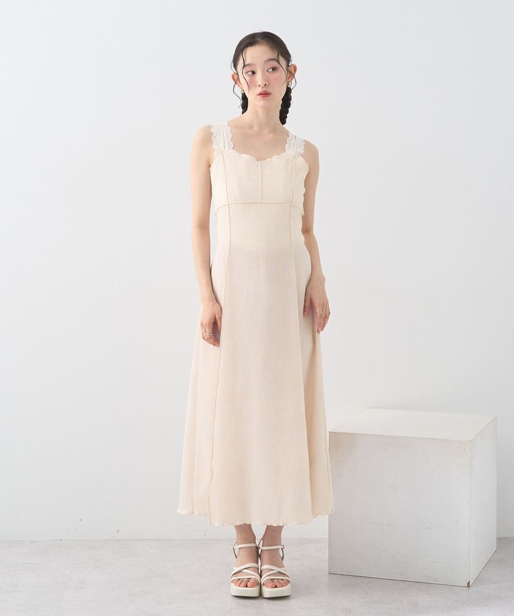 earth music&ecology「SET2点ギャザーカットカーデ＋キャミワンピース」|ワンピース|