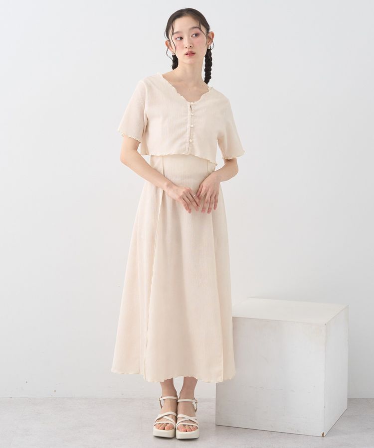 earth music&ecology「SET2点ギャザーカットカーデ＋キャミワンピース」|ワンピース|
