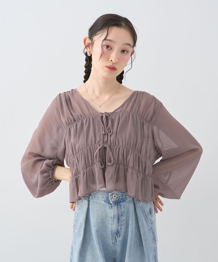 earth music&ecology「SET2点シアーシャーリングブラウス＋インナー」|シャツ・ブラウス|