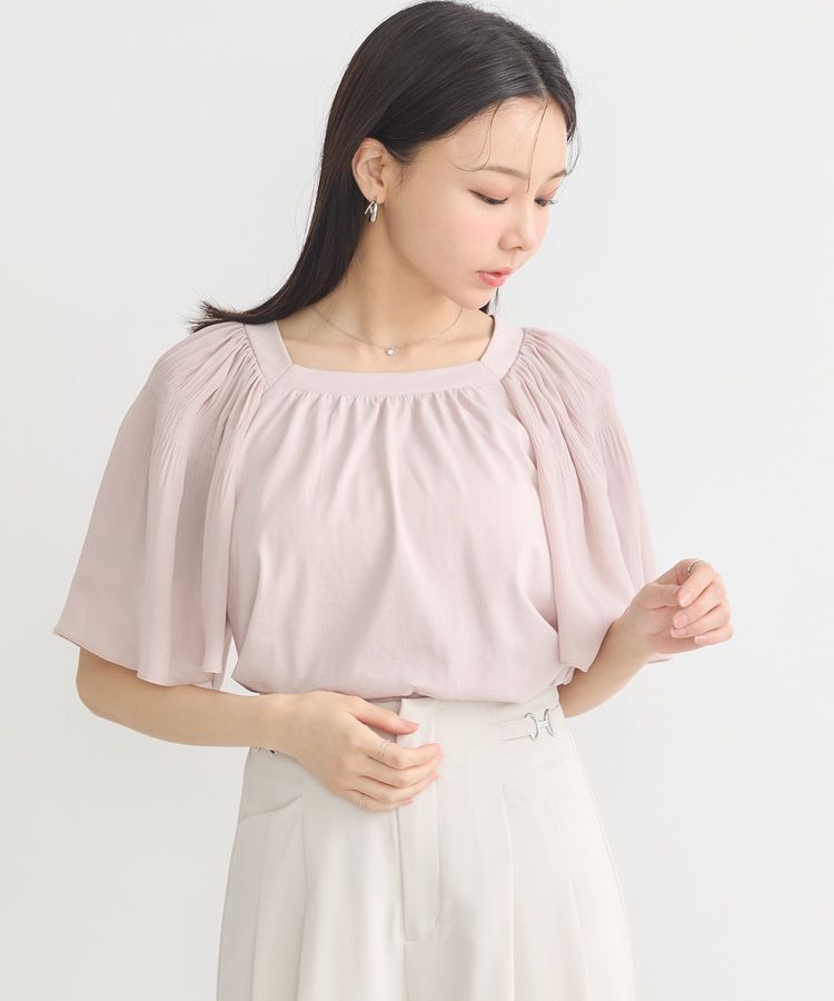 earth music&ecology「マジョリカフレアスリーブスクエアプルオーバー」|Tシャツ・カットソー|