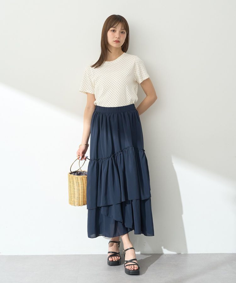 earth music&ecology「ティアードヘムフレアスカート」|フレア|