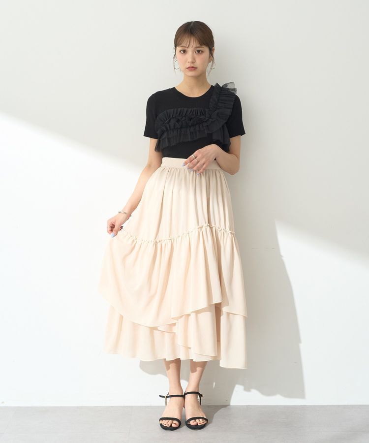 earth music&ecology「ティアードヘムフレアスカート」|フレア|