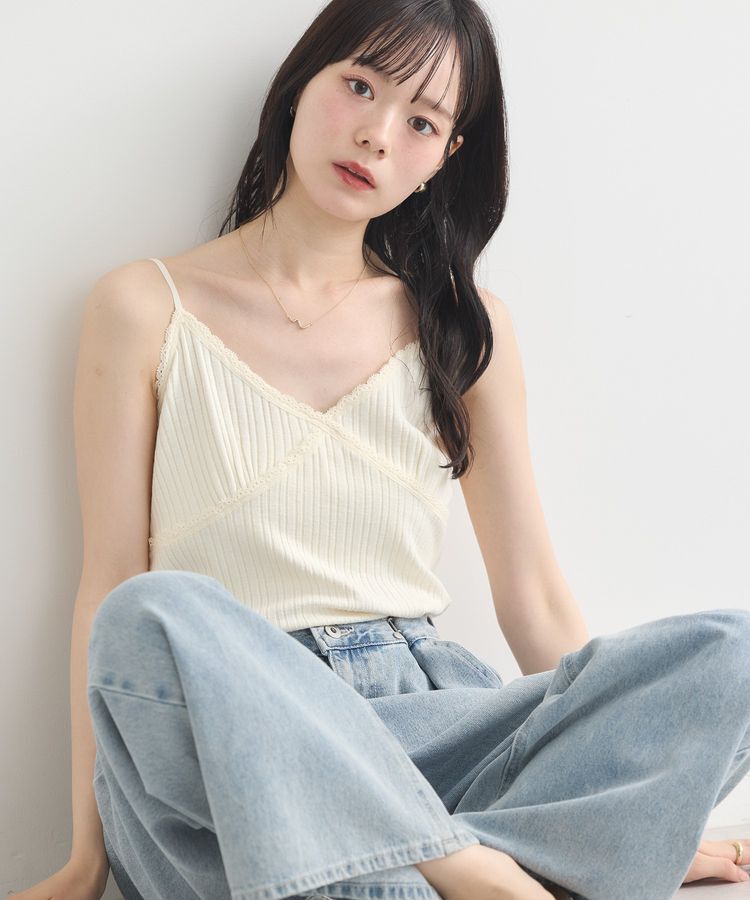 earth music&ecology「アイレットレースキャミ」|キャミソール|