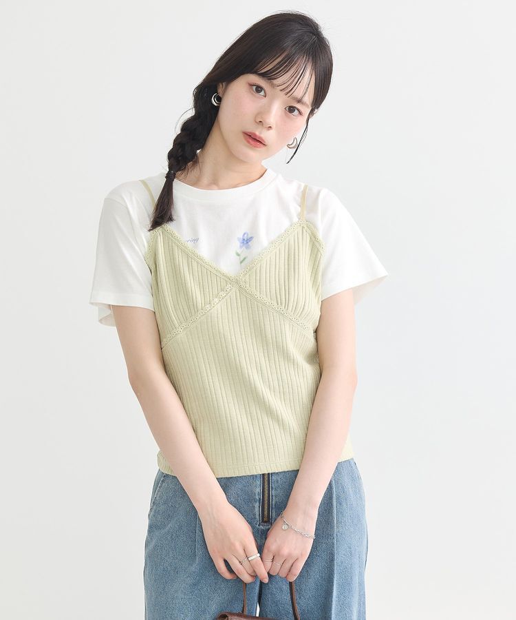 earth music&ecology「アイレットレースキャミ」|キャミソール|