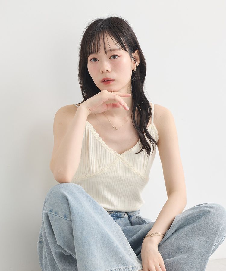 earth music&ecology「アイレットレースキャミ」|キャミソール|