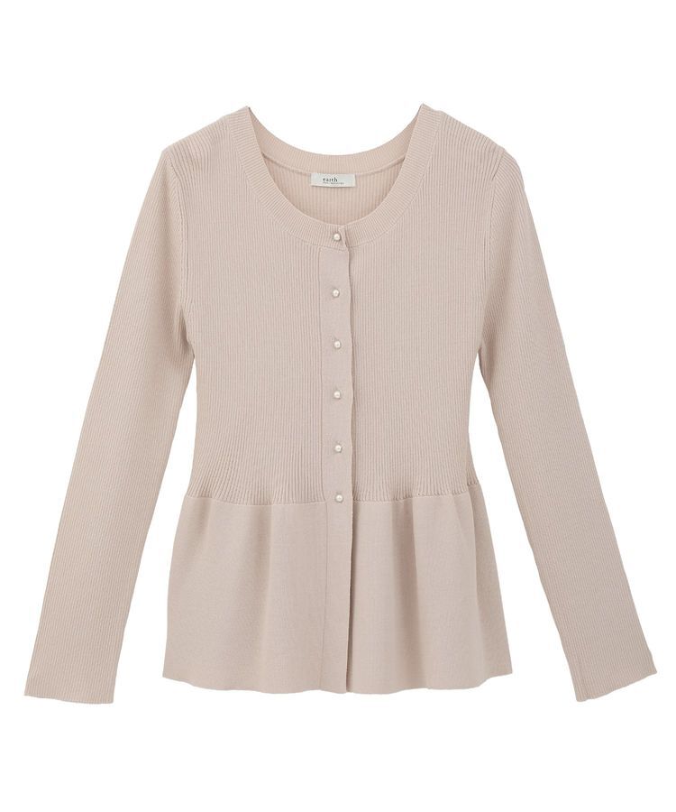 earth music&ecology「ペプラムニットカーディガン」|カーディガン|