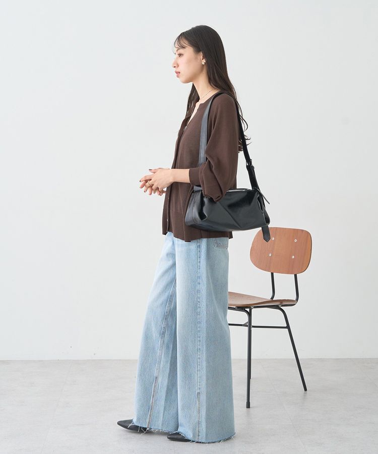 earth music&ecology「セルフカットワイドデニムパンツ」|デニム|