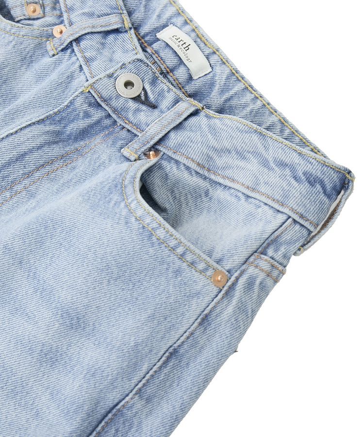 earth music&ecology「セルフカットワイドデニムパンツ」|デニム|