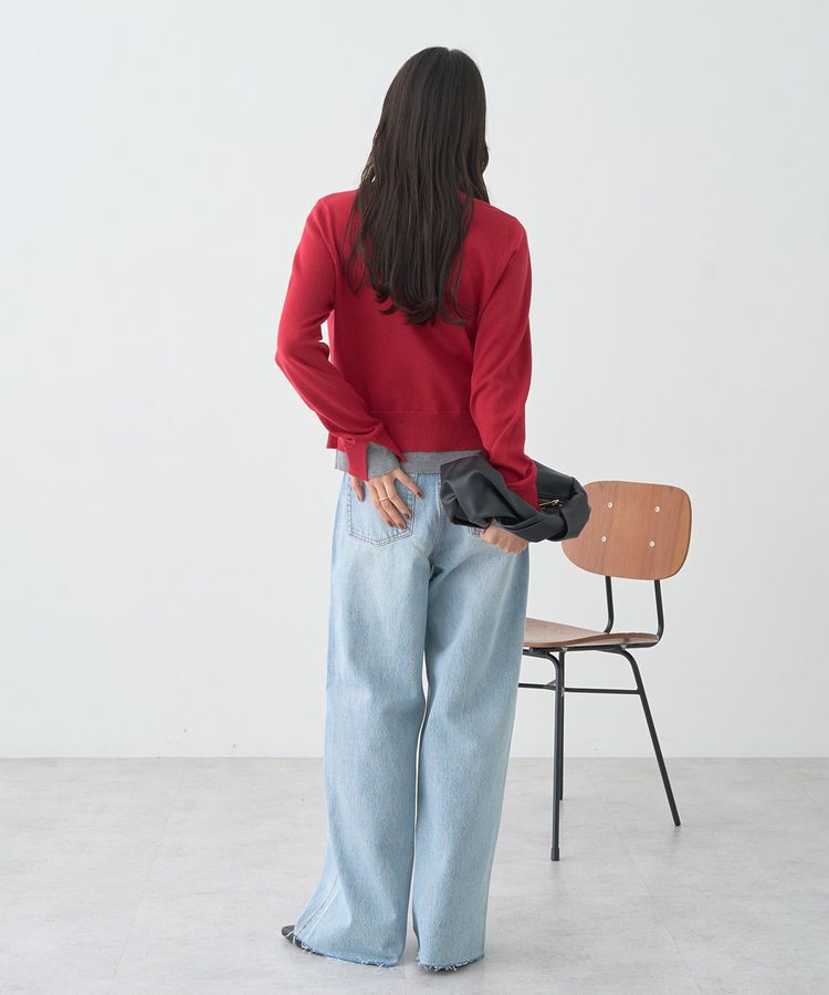 earth music&ecology「バイカラーレイヤード風カーディガン」|カーディガン|