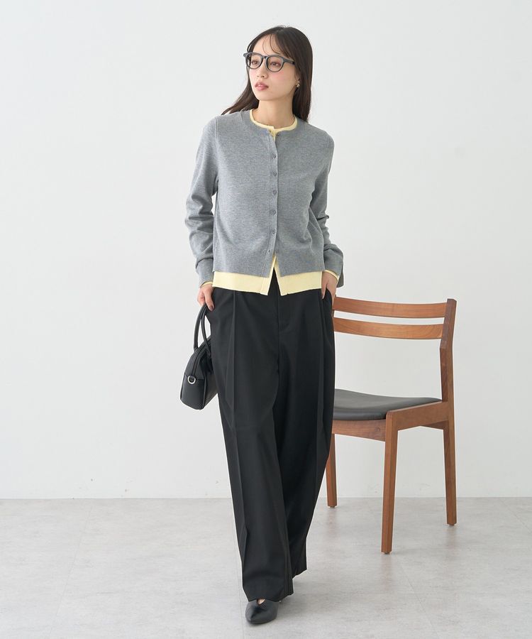 earth music&ecology「バイカラーレイヤード風カーディガン」|カーディガン|