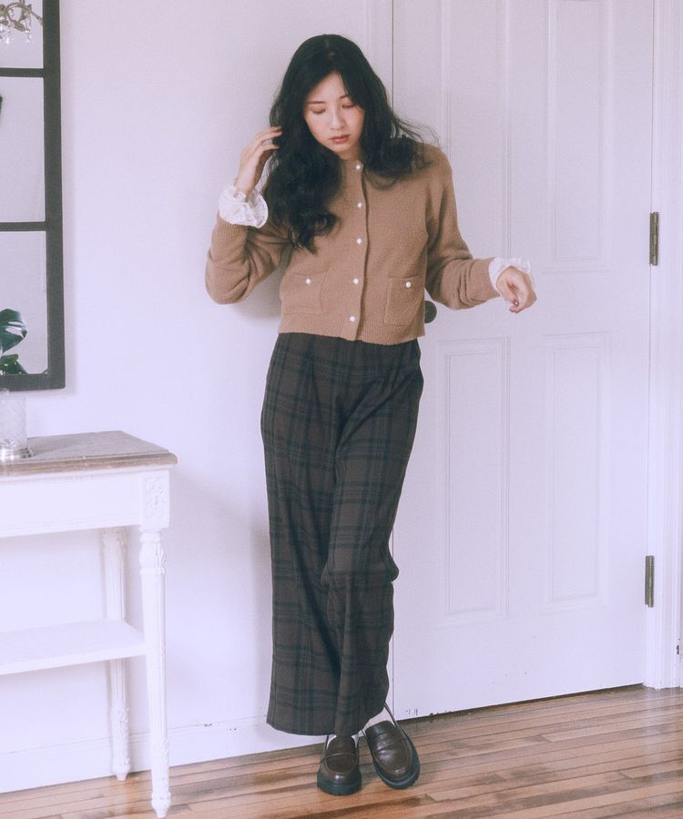 earth music&ecology「パウダーシャギークルーネックカーディガン」|カーディガン|