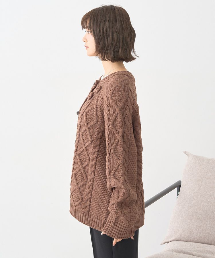 earth music&ecology「フラワーモチーフトグルボタンニットカーディガン」|カーディガン|