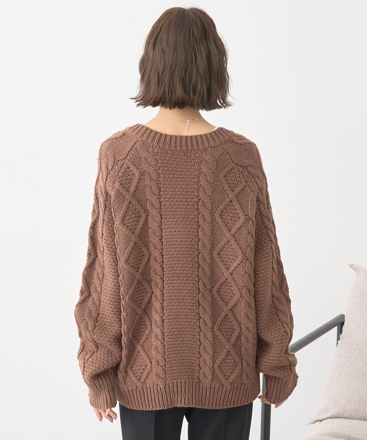 earth music&ecology「フラワーモチーフトグルボタンニットカーディガン」|カーディガン|