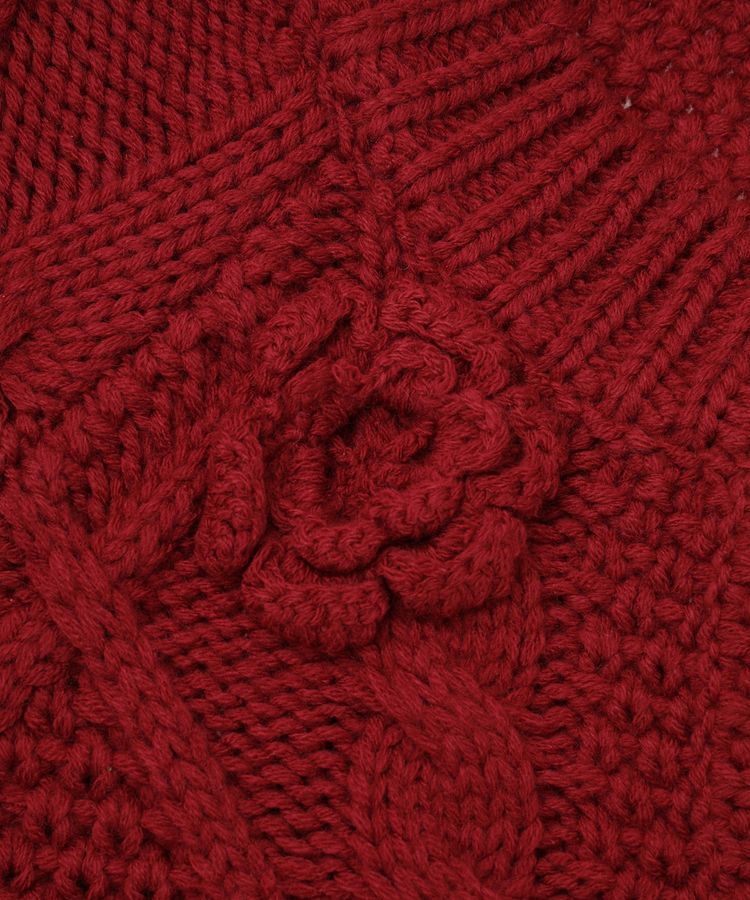 earth music&ecology「フラワーモチーフトグルボタンニットカーディガン」|カーディガン|