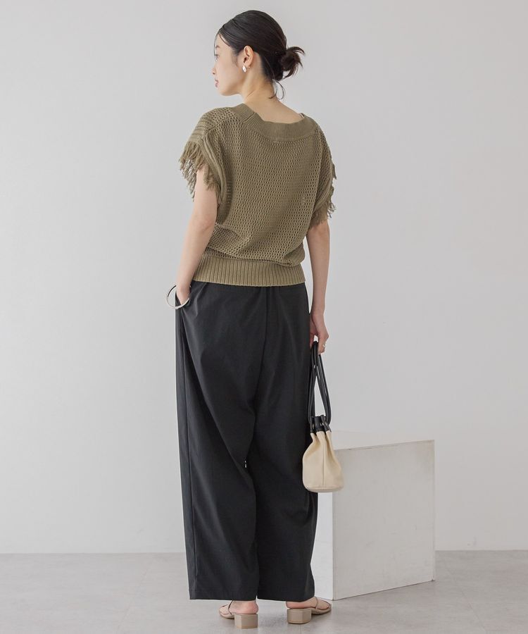 AMERICAN HOLIC「袖フリンジショート丈プルオーバー」|ニット・セーター|