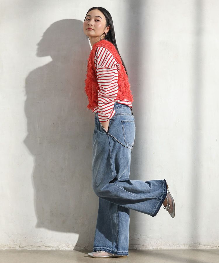 Green Parks「フリンジニットベスト」|ベスト・ジレ|