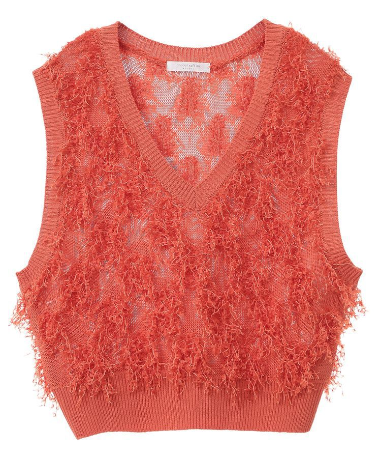 Green Parks「フリンジニットベスト」|ベスト・ジレ|