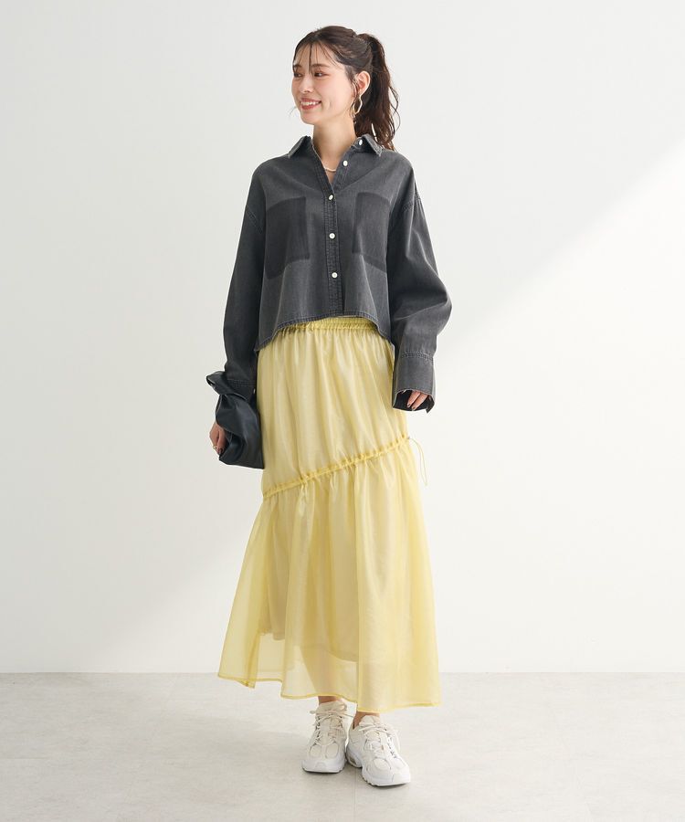 Green Parks「シアーシャイニードロストティアードスカート」|スカート|