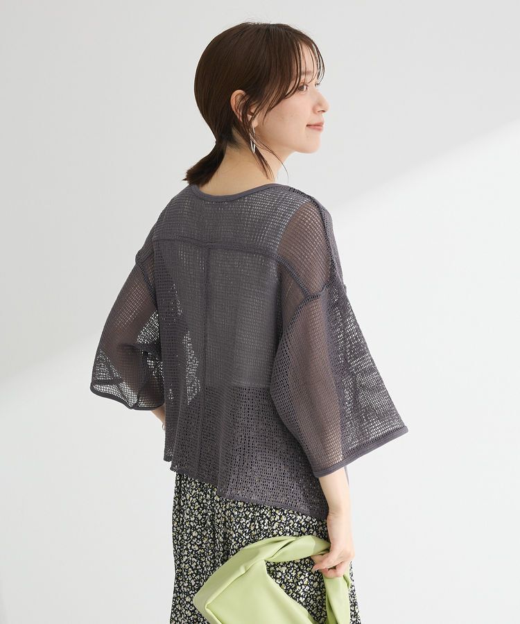 armonia「七分袖コットンメッシュラグラントップス」|Tシャツ・カットソー|