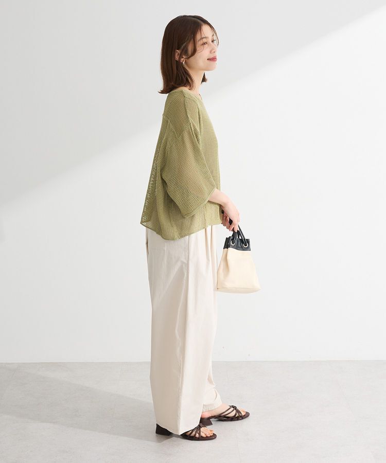 armonia「七分袖コットンメッシュラグラントップス」|Tシャツ・カットソー|