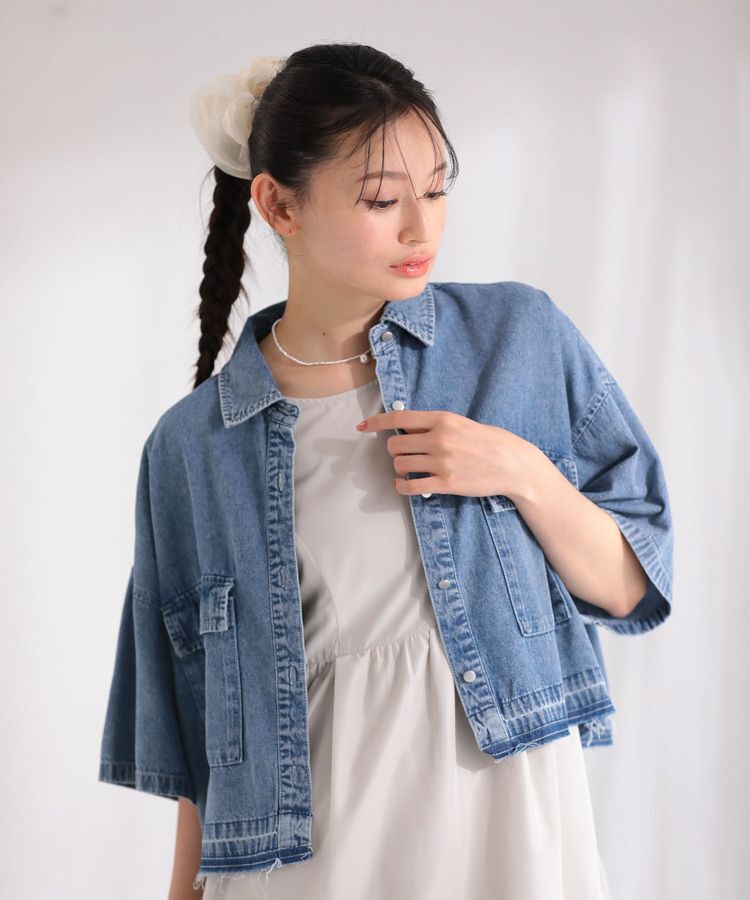 Green Parks「・ELENCARE DUE デニムショートシャツ」|シャツ・ブラウス|