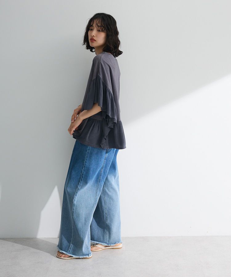 Green Parks「袖フレアドッキングカットプルオーバー」|Tシャツ・カットソー|