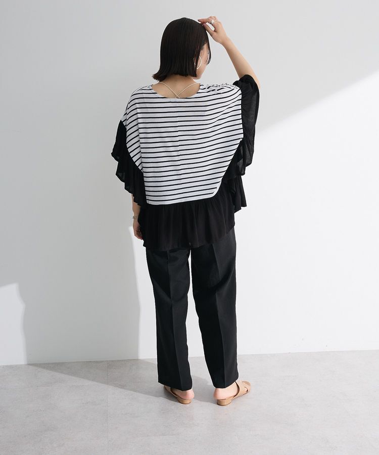 Green Parks「袖フレアドッキングカットプルオーバー」|Tシャツ・カットソー|