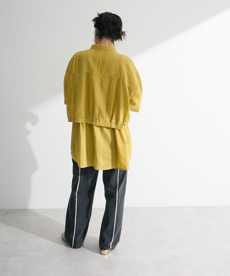 Green Parks「インド綿 SET2点 ギャザーシャツ+布帛インナー」|シャツ・ブラウス|