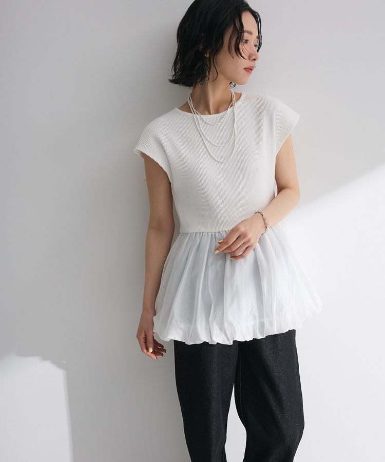 Green Parks「・ELENCARE DUE フレンチバルーントップス」|Tシャツ・カットソー|Off White