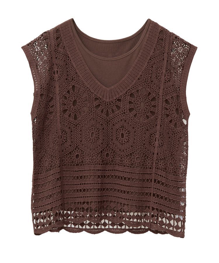 armonia「SET2点クロシェプルオーバー+タンクトップ」|Tシャツ・カットソー|