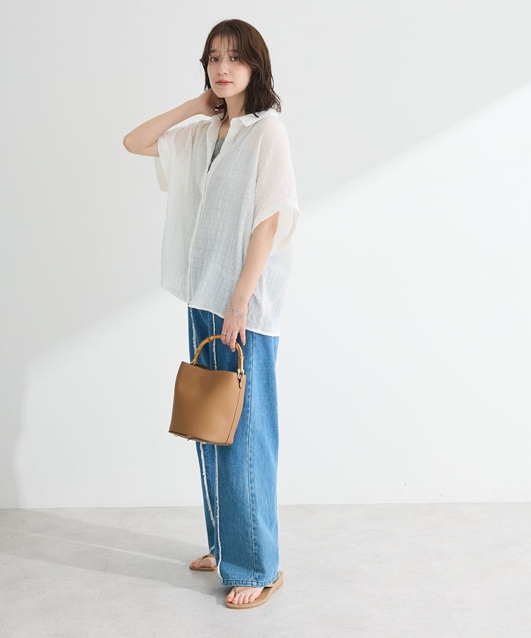 Green Parks「シアーシャーリングフレンチスリーブシャツ」|シャツ・ブラウス|