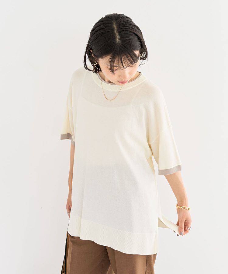 Green Parks「冷やっとすずやかレイヤーニットプルオーバー」|ニット・セーター|