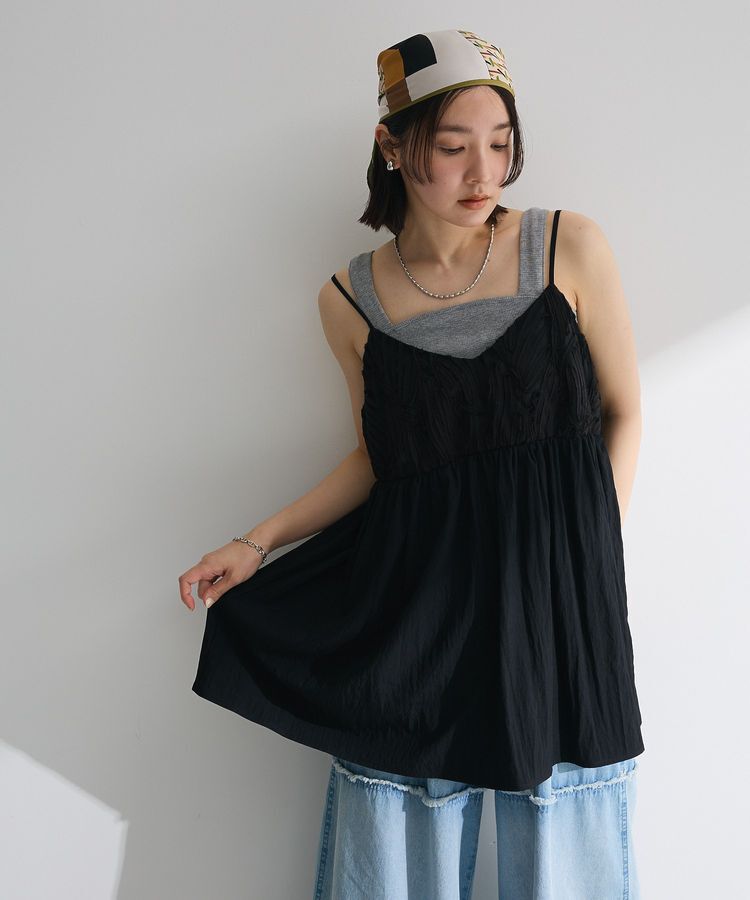 Green Parks「テープ刺繍ビスチェ」|キャミソール|Black