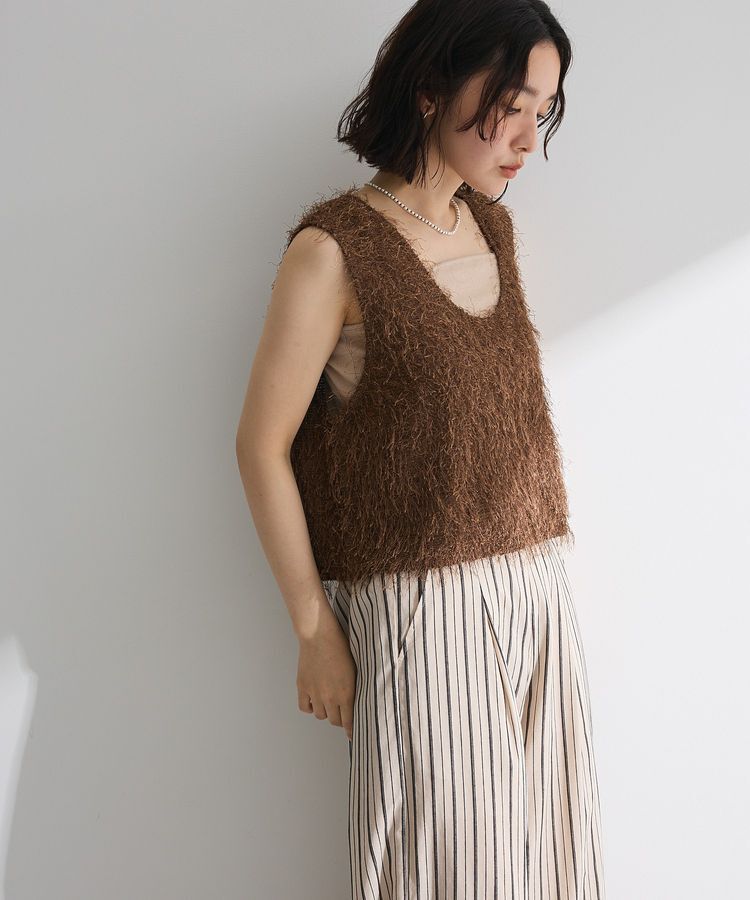 Green Parks「フェザーヤーンショートベスト」|ベスト・ジレ|