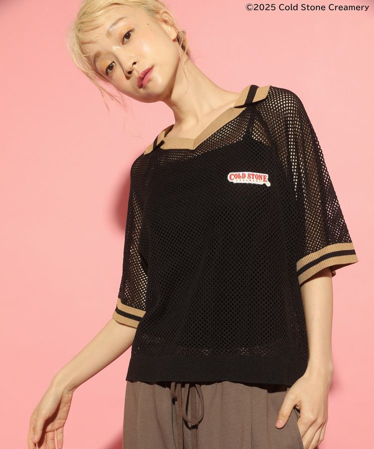 Green Parks「COLDSTONE/襟付きメッシュニットプルオーバー」|ニット・セーター|