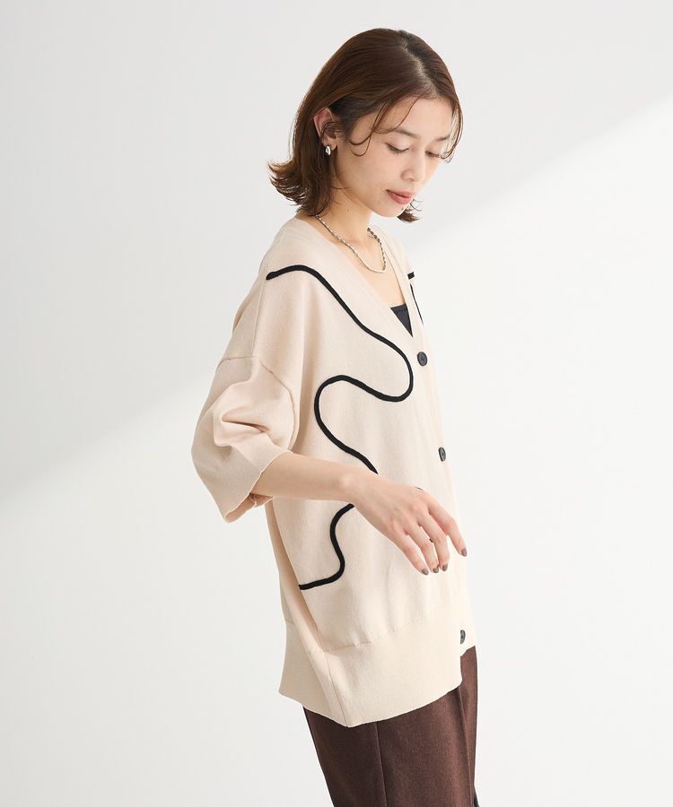 Green Parks「刺繍コードVネックカーディガン」|カーディガン|