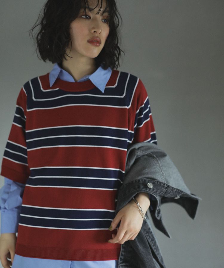 Green Parks「トレーナー風ニットプルオーバー」|ニット・セーター|