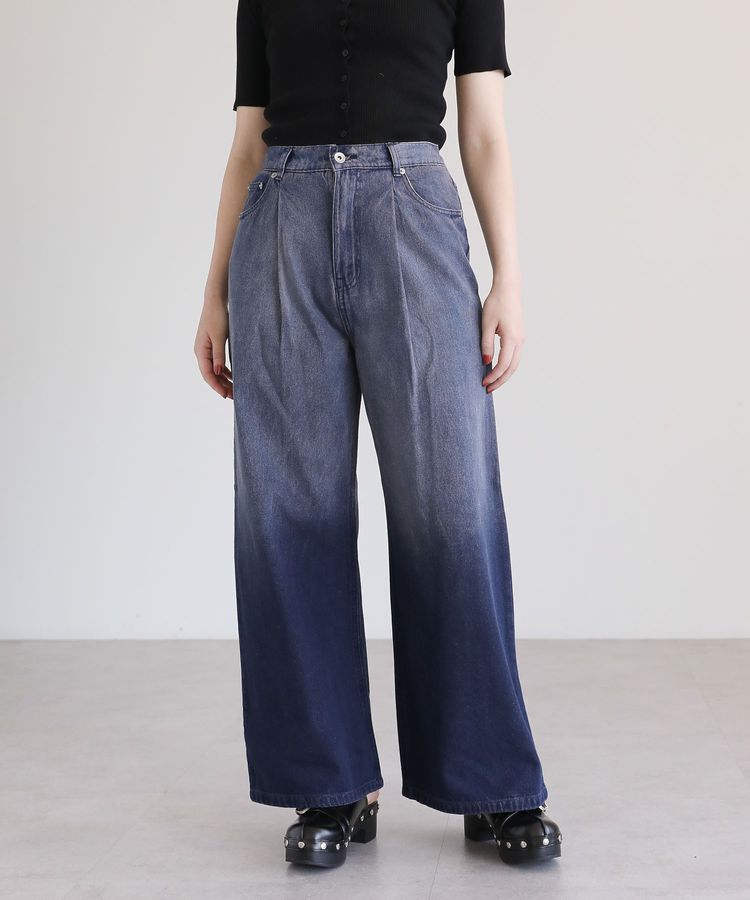 Green Parks「・SUGAR SPOON デニムワイドパンツ」|デニム|