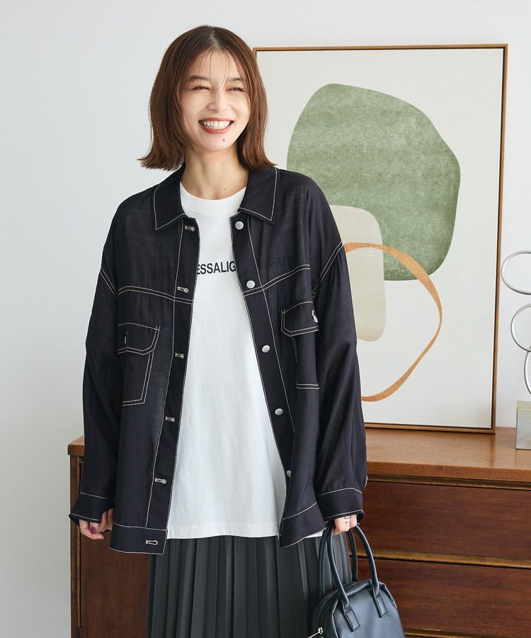 Green Parks「・ELENCARE DUE カラーステッチシアーGジャンⅡ」|テーラードジャケット|Black