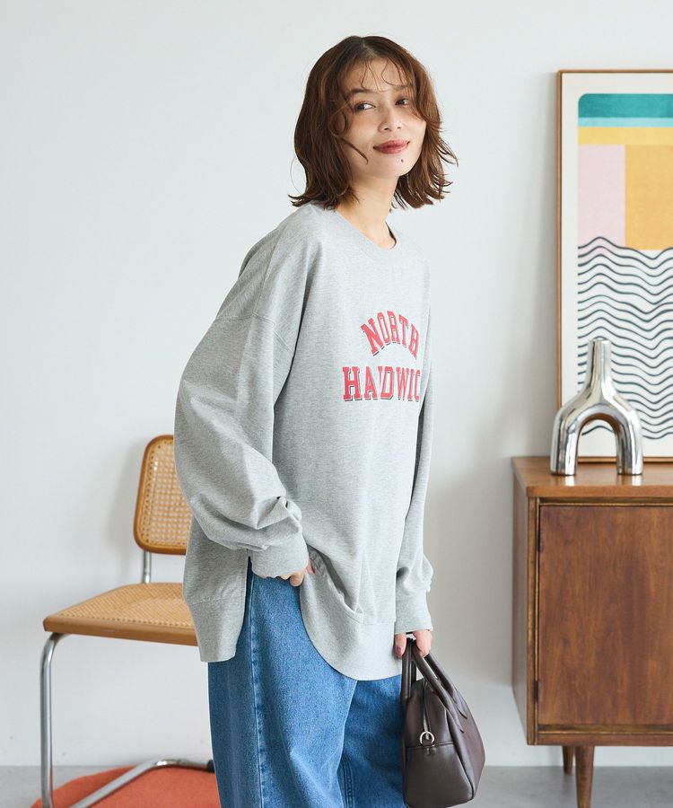 Green Parks「カレッジロゴ裏毛チュニック」|チュニック|Gray Mixture