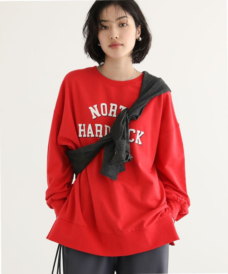 Green Parks「カレッジロゴ裏毛チュニック」|チュニック|Red